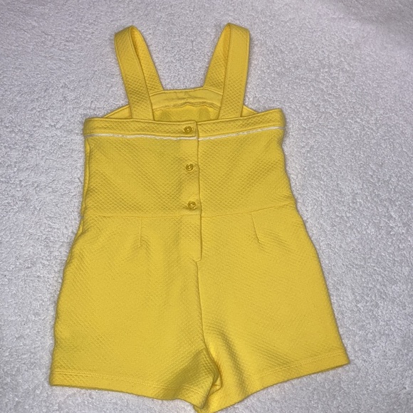 QUILTED JACQUARD ROSETTE summer ROMPER yellow size 4 - Picture 7 of 9